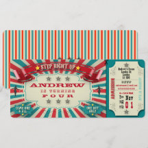 Birthday Invitation Circus Ticket - personalise