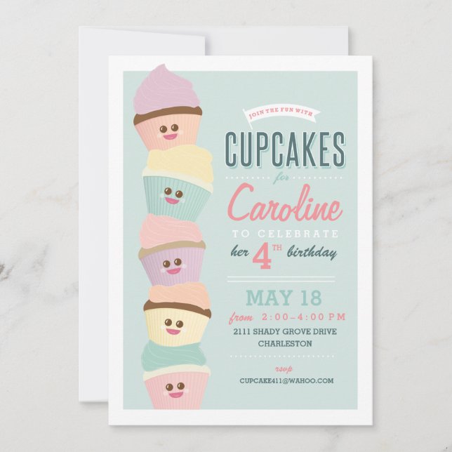 Birthday Invitation // Cupcake Party (Front)