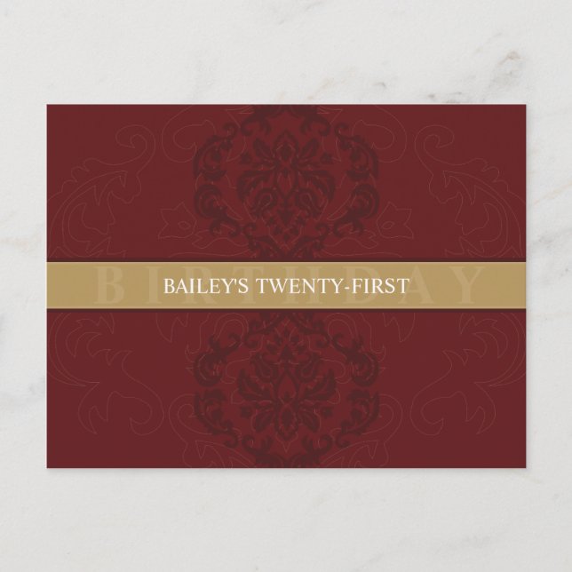 BIRTHDAY INVITATION :: finesse 1 Postcard (Front)