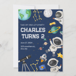 Birthday Invitation for a Little Astronaut