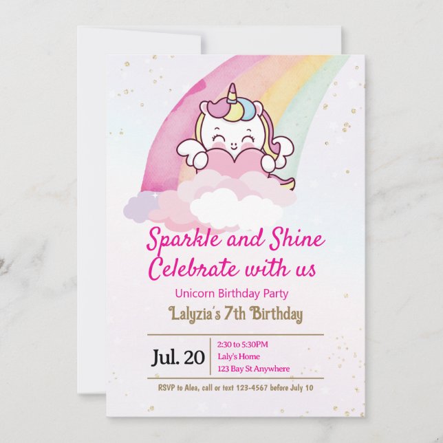 Birthday Invitation for Girls (Front)