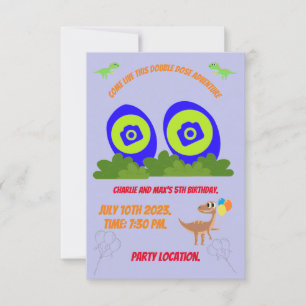 Birthday invitation for twin brothers.