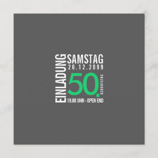 Birthday Invitation (Gray or custom colors)