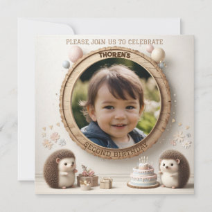 Birthday Invitation Hedgehog Frame for Photo