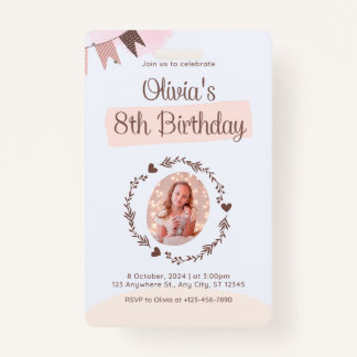 Birthday Invitation ID Badge