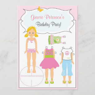 Birthday Invitation - Paper Doll