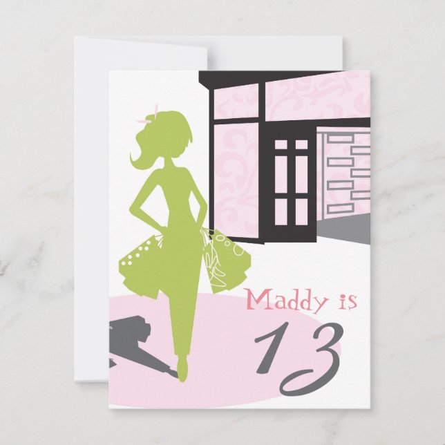 Birthday Invitation - Party at the Mall (Front)