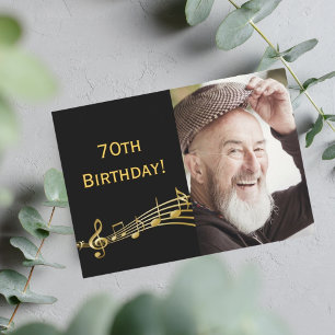 Birthday invitation photo black for guys