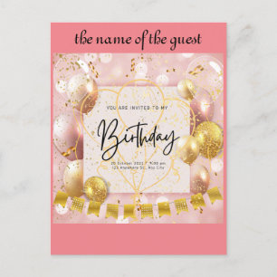 birthday invitation postcard