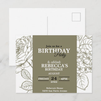 Birthday Invitation Postcard