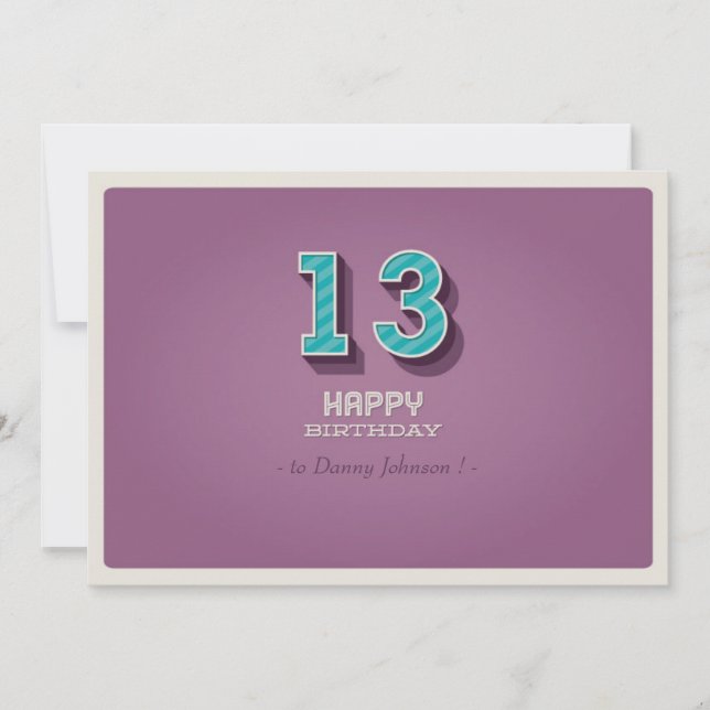 Birthday Invitation - Purple Vintage Design (Front)