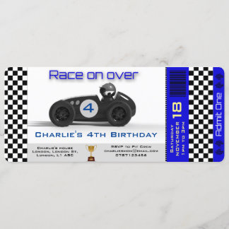 Birthday Invitation Racing Car Theme personalised