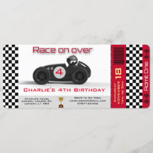 Birthday Invitation Racing Car Theme personalised