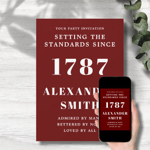 Birthday Invitation Red And White