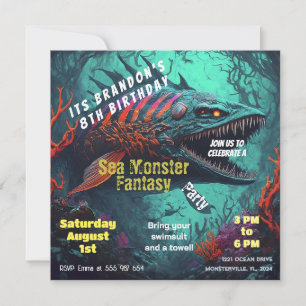 Birthday Invitation Sea Monster Fantasy
