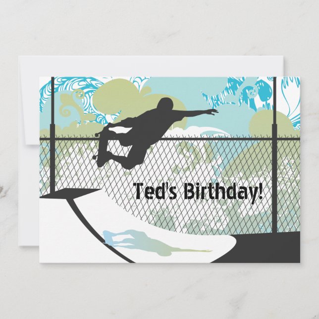 Birthday Invitation - Skateboard (Front)