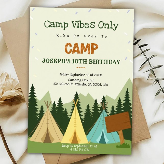 Birthday Invitation with a camping vibe  (Creator Uploaded)
