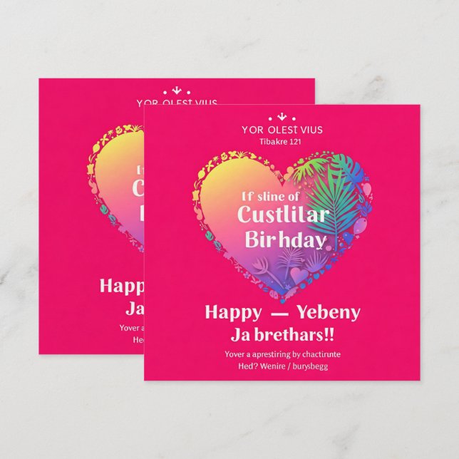 Birthday Invitations (Front/Back)