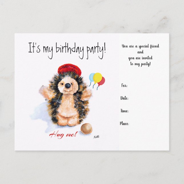 Birthday invitations "The little Hedgehog" (Front)