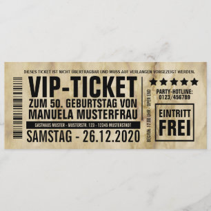 Birthday invitations ("VIP")