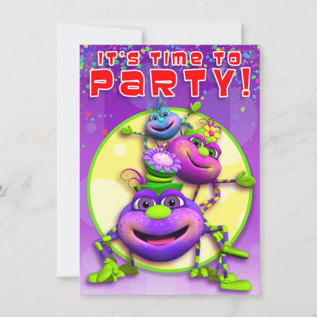 Birthday Invite-Itsy Bitsy Spiders (GiggleBellies) Invitation (Front)