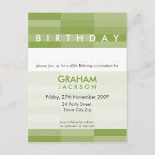 BIRTHDAY INVITE :: modern rectangular panel 5