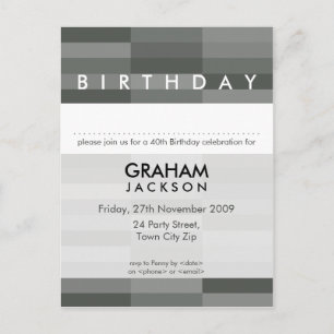 BIRTHDAY INVITE :: modern rectangular panel 7