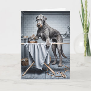 Birthday Irish Wolfhound Ironing Card