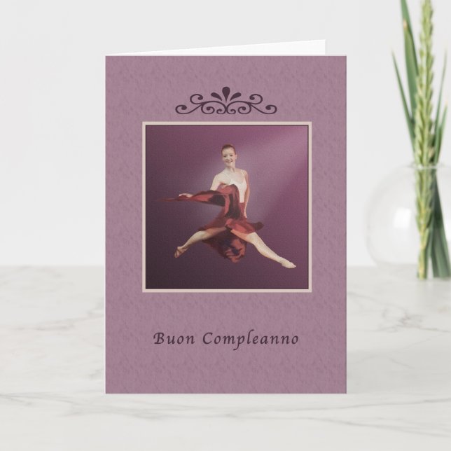 Birthday, Italian, Buon Compleanno, Ballerina Card (Front)