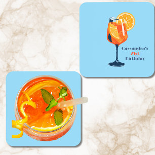 Birthday Italian Cocktail Vintage Retro Custom  Coaster