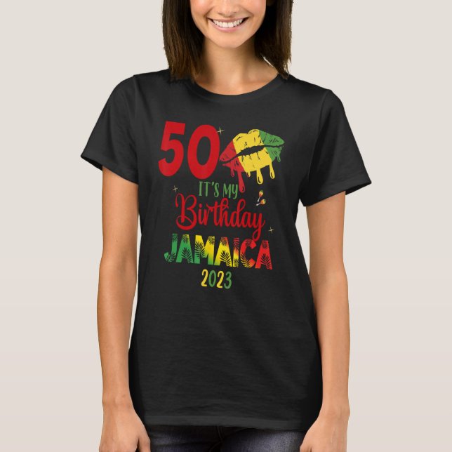 Birthday Jamaica Girl 30th 50th Party Outfit Match T-Shirt (Front)
