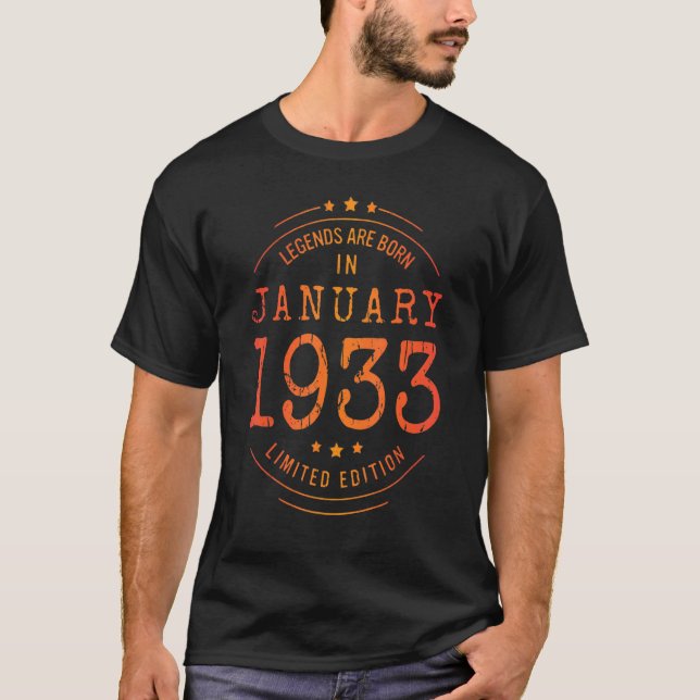 Birthday January 1933 Year   Used Legends T-Shirt (Front)