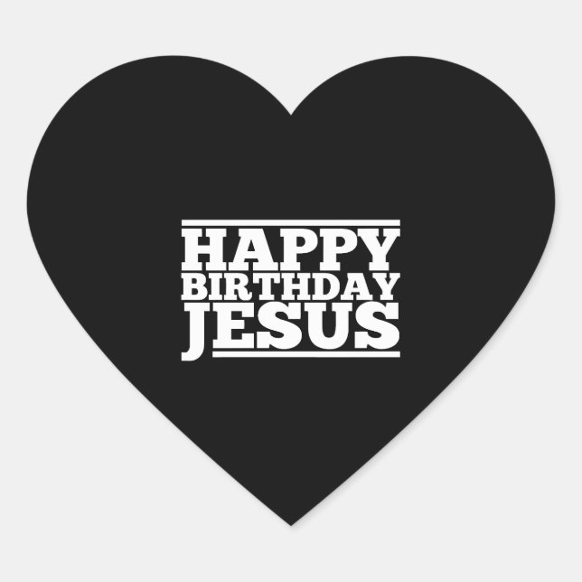 Birthday Jesus Christmas Heart Sticker (Front)