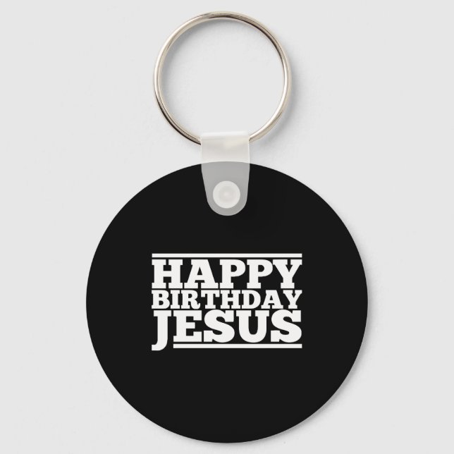 Birthday Jesus Christmas Key Ring (Front)
