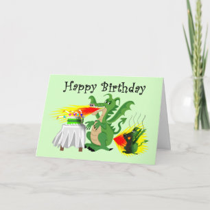 Birthday Joke Cartoon Style Dragons Card