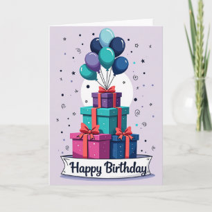 Birthday Joy Gift Stack Card