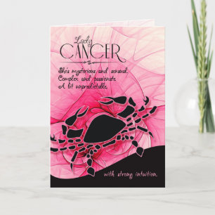Birthday June 22nd to July 22nd Cancer Zodiac Card