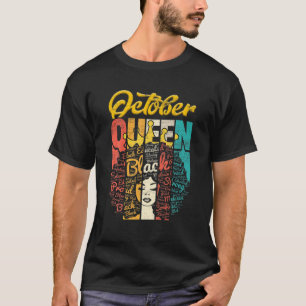 Birthday Junenth Queen Born In October Girls Women T-Shirt