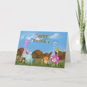 Birthday Jungle Animals Card