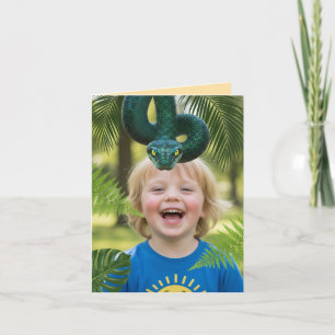Birthday Jungle Snake Photo Card