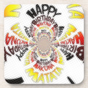 Birthday Kaleidoscope Art Print Coaster