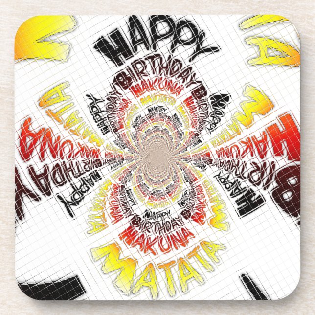 Birthday Kaleidoscope Art Print Coaster (Front)
