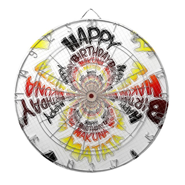 Birthday Kaleidoscope Art Print Dartboard (Front)