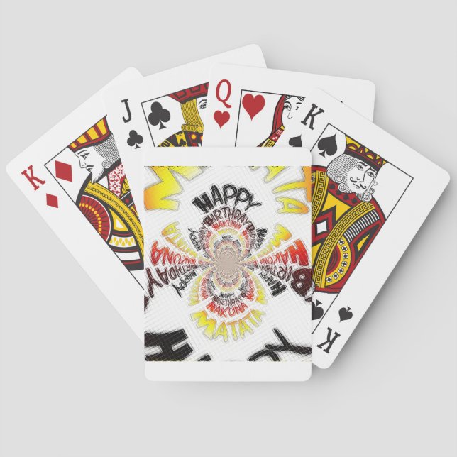 Birthday Kaleidoscope Art Print Playing Cards (Back)
