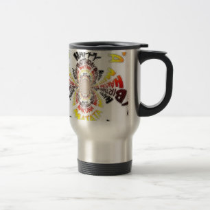 Birthday Kaleidoscope Art Print Travel Mug