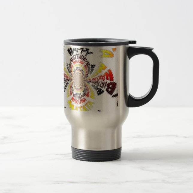 Birthday Kaleidoscope Art Print Travel Mug (Right)