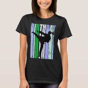 Birthday Karate Womens Retro Vintage Green Blue Co T-Shirt