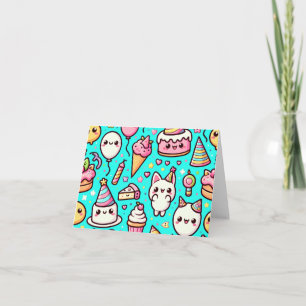 Birthday Kawaii Pattern Card