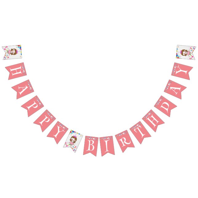 Birthday kawaii princess rainbow unicorn magical  bunting  (All)