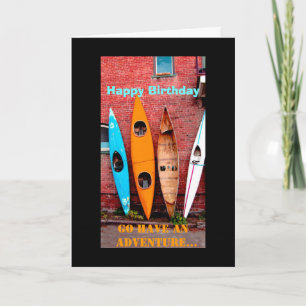 Birthday kayak greeting card photo art kayaks